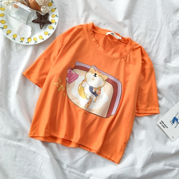 Modern női póló ovális nyakkivágással és rátéttel