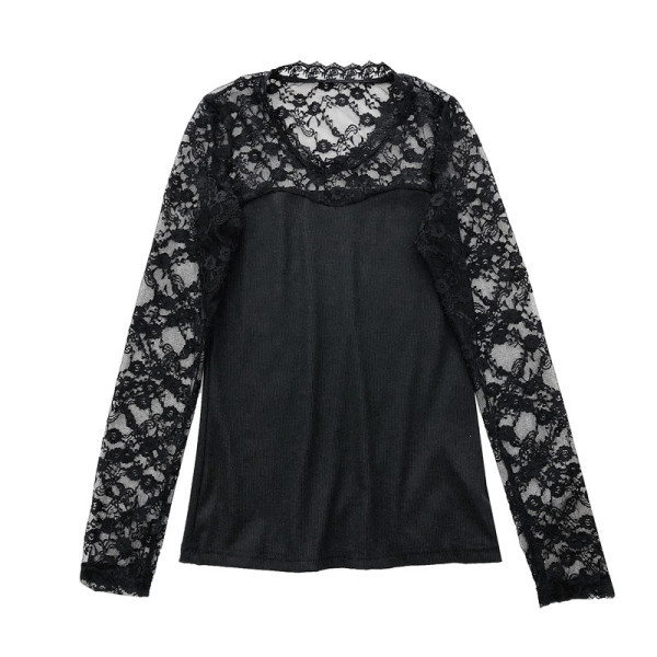 Moderna ženska bluza u bijeloj i crnoj boji sa ovalnim dekolteom