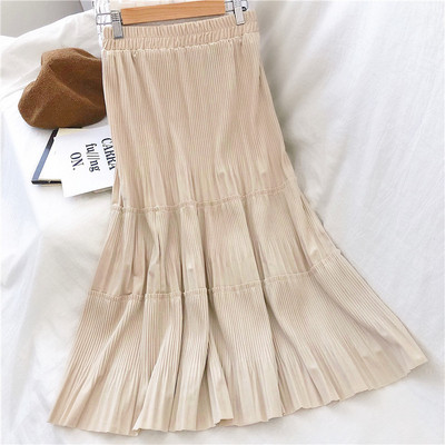 Γυναικεία μακρύ φούστα με ελαστική μέση σε τρία χρώματα