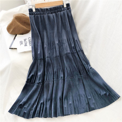 Γυναικεία μακρύ φούστα με ελαστική μέση σε τρία χρώματα