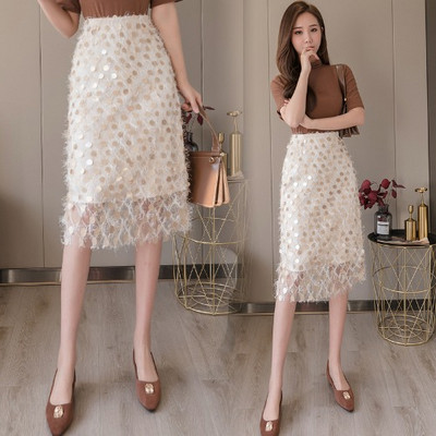 Moodne naiste seelik kõrge vöökohaga litritega - A-line