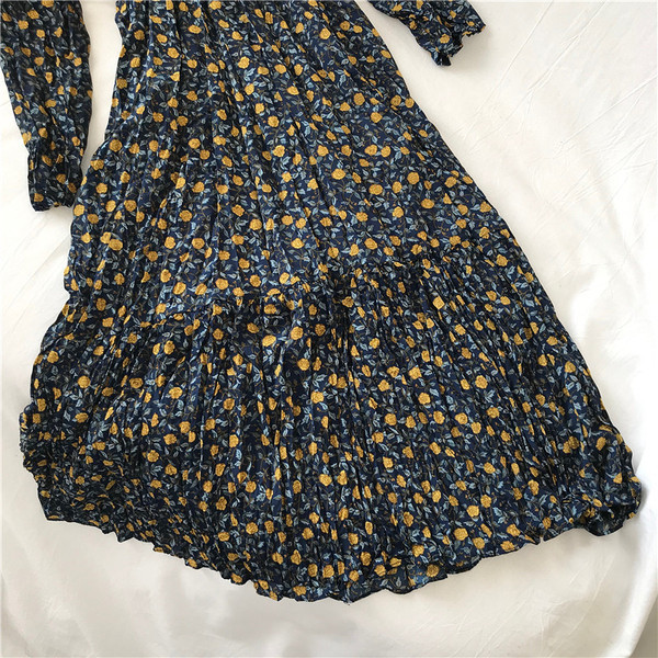 Lezser női hosszú ruha két színben virágmintával