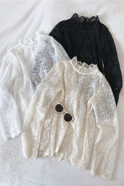 Modern női csipkeblúz három színben