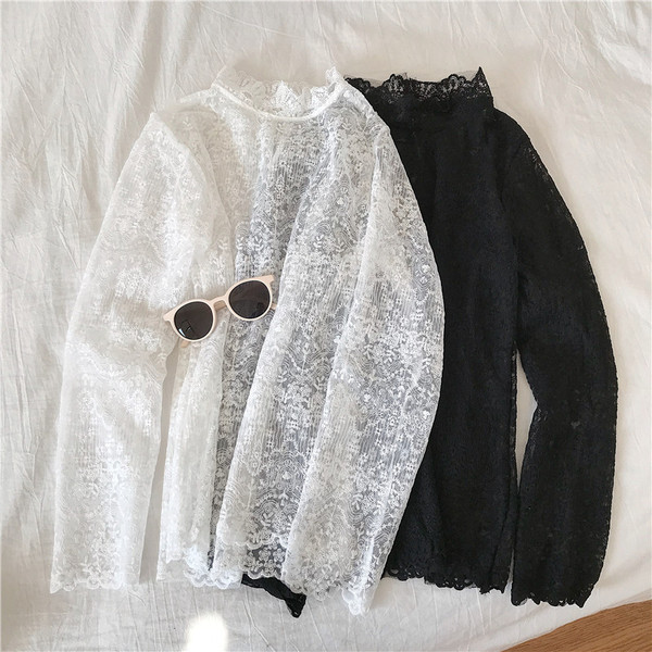 Modern női csipkeblúz három színben