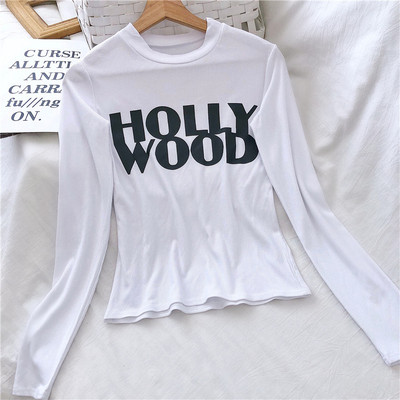 Καθημερινή γυναικεία μπλούζα με ωοειδές λαιμόκοψη σε τρία χρώματα με γράμματα