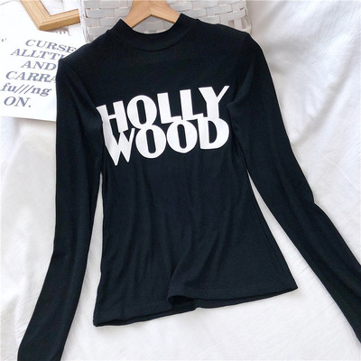 Καθημερινή γυναικεία μπλούζα με ωοειδές λαιμόκοψη σε τρία χρώματα με γράμματα