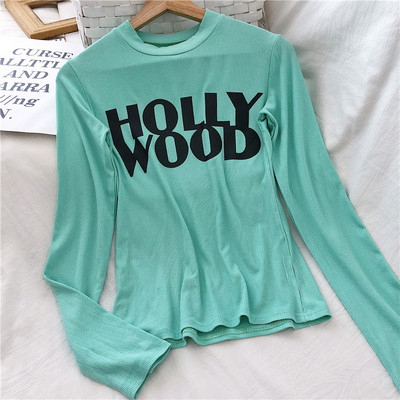 Καθημερινή γυναικεία μπλούζα με ωοειδές λαιμόκοψη σε τρία χρώματα με γράμματα