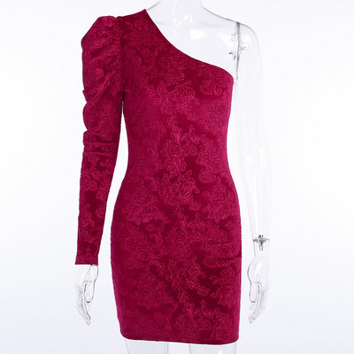 HIT Model naiste kleit tikandiga ja ühe varrukaga