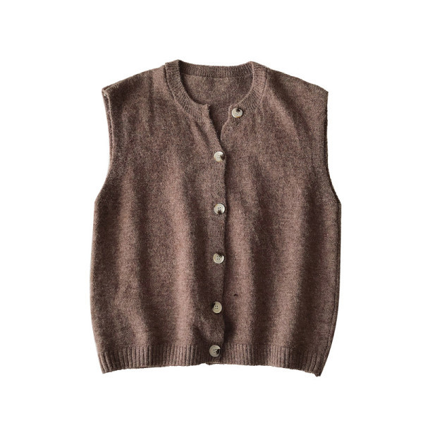 Kelių spalvų moteriška laisvalaikio liemenė su sagomis