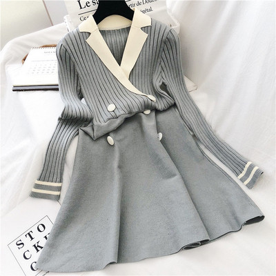 Alkalmi női ruha három színben, hosszú ujjú modell