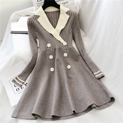 Alkalmi női ruha három színben, hosszú ujjú modell