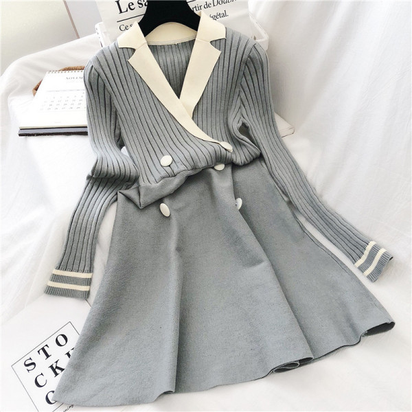 Alkalmi női ruha három színben, hosszú ujjú modell