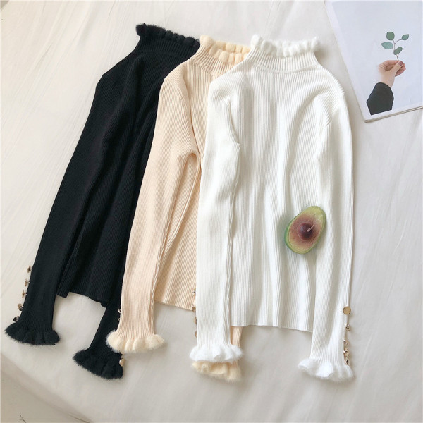 Γυναικεία κομψή μπλούζα  σε τρία χρώματα με ημί - ψηλο κολάρο