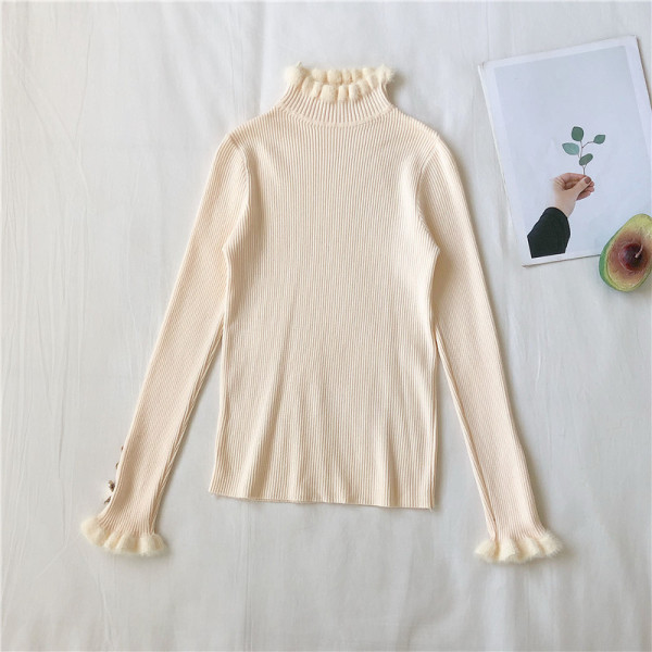 Γυναικεία κομψή μπλούζα  σε τρία χρώματα με ημί - ψηλο κολάρο