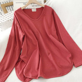 Moodne naiste lai mudel ovaalse kaelusega pluus