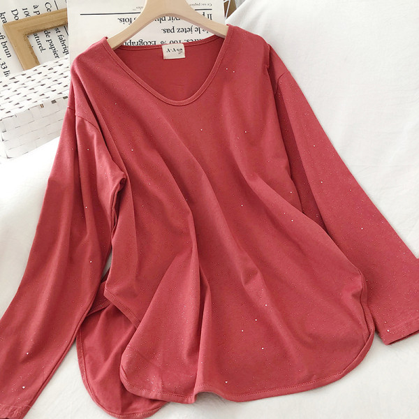 Moodne naiste lai mudel ovaalse kaelusega pluus