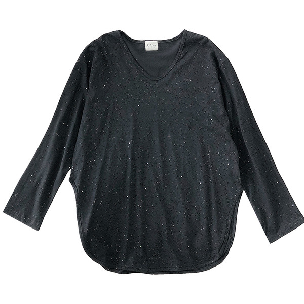 Moodne naiste lai mudel ovaalse kaelusega pluus