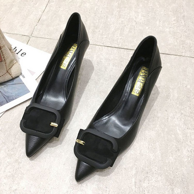 Модерни ежедневни обувки с нисък ток и катарама