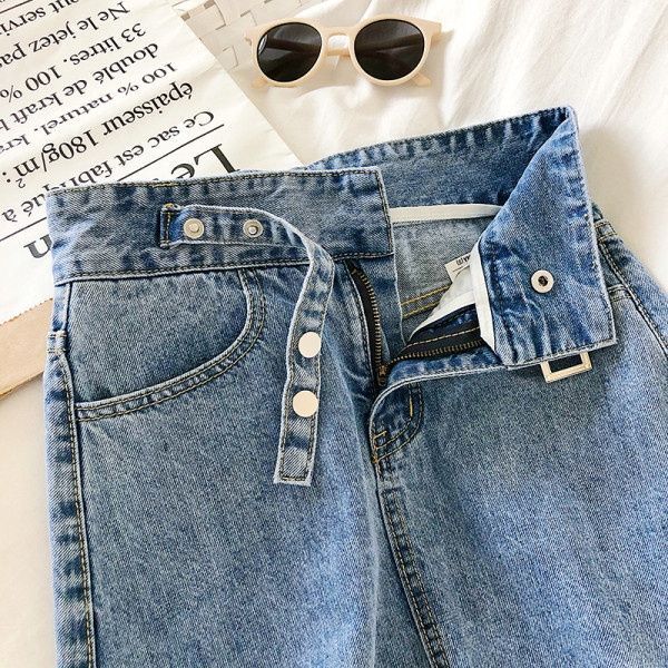 Naiste vabaaja halli ja sinise teksaseelik kõrge vöökohaga