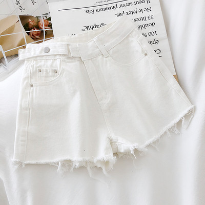 Kahes värvitoonis rebenenud motiividega naiste vabaaja lühikesed püksid