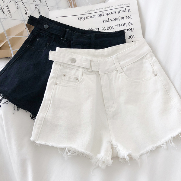 Kahes värvitoonis rebenenud motiividega naiste vabaaja lühikesed püksid