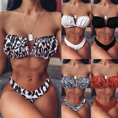 Kaheosaline silla-tüüpi ülaosa ja V-kaelusega ujumistrikoo