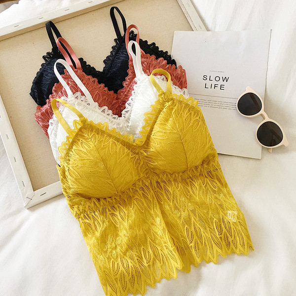 Дамско модерно бюстие с тънки презрамки в четири цвята