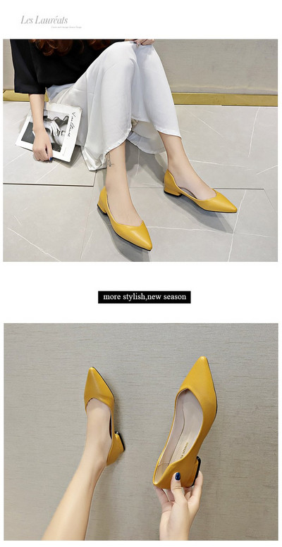 Alkalmi hegyes cipő eko bőrből, alacsony sarkú