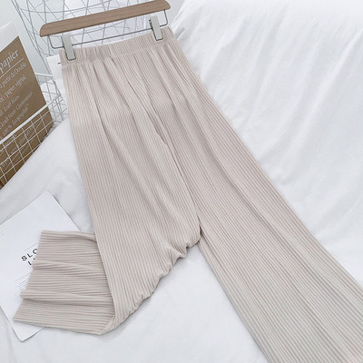 Naiste moodsad kolmes värvitoonis plisseeritud püksid