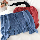 Aktuelna ženska kratka bluza na veze u četiri boje