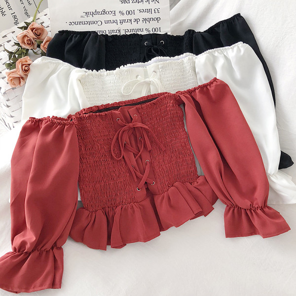 Aktuelna ženska kratka bluza na veze u četiri boje