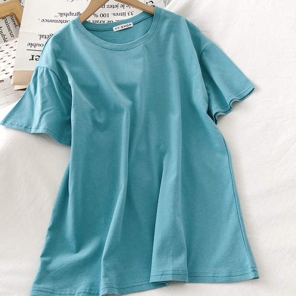 Naiste vabaaja lühikeste varrukatega pluus tavaline mudel