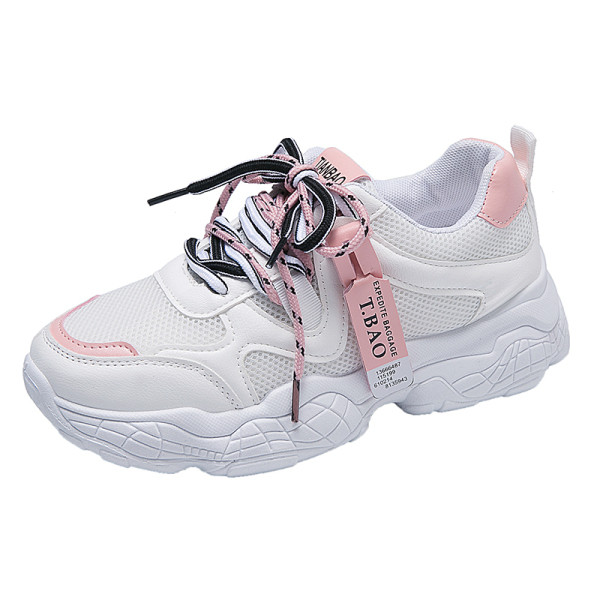 Καθημερινά γυναικεία  αθλητικά παπούτσια  από έκο δέρμα και ύφασμα και χοντρή σόλα