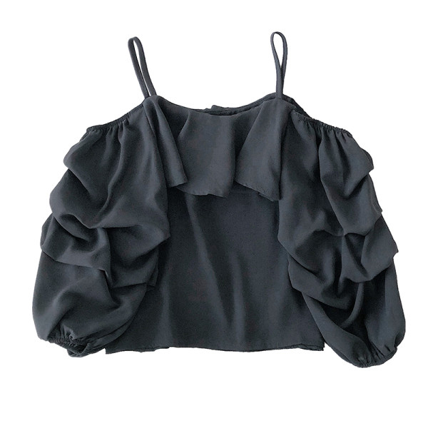 Moodne neljas värvitoonis palja õlaga naiste pluus