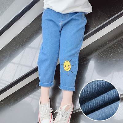 Casual παιδκά τζιν  για κορίτσια με εφαρμογές και τσέπες