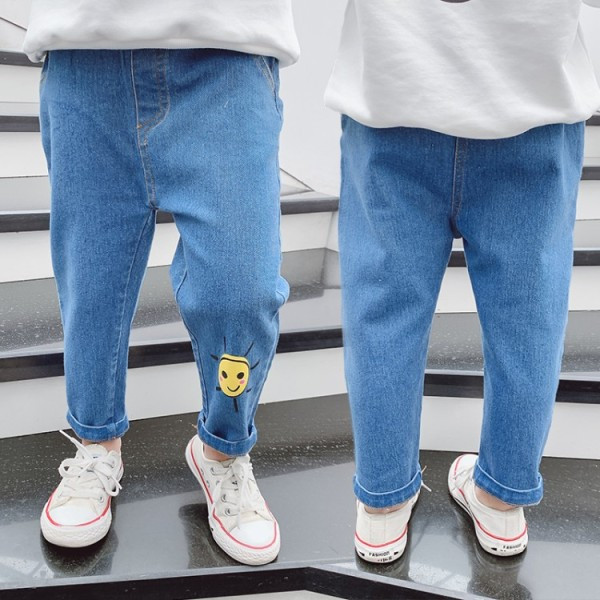 Casual παιδκά τζιν  για κορίτσια με εφαρμογές και τσέπες