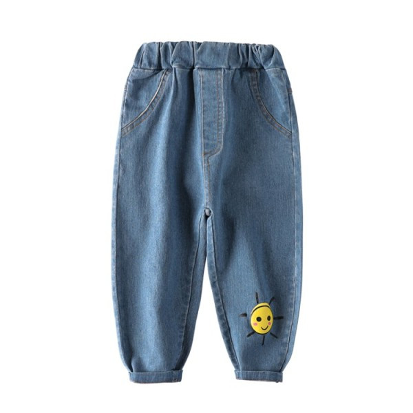 Casual παιδκά τζιν  για κορίτσια με εφαρμογές και τσέπες