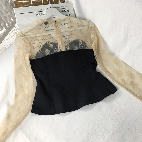 Modern női blúz két színben spitz nyakkivágással és cipzárral