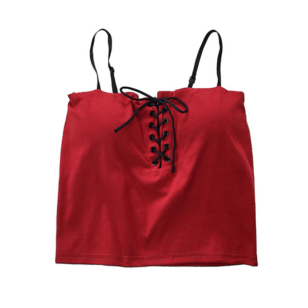 Igapäevane lühike naiste topp õhukeste rihmade ja lipsudega