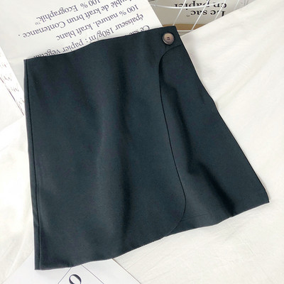 Naiste vabaaja neljas värvitoonis nööbiga lühike seelik