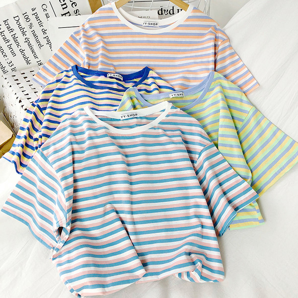 Lezser női csíkos blúz széles modell