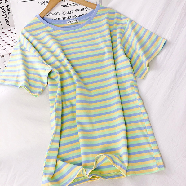 Lezser női csíkos blúz széles modell