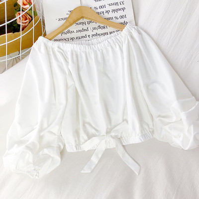 Moodne naiste lipsudega pluus sinist, valget ja kollast värvi