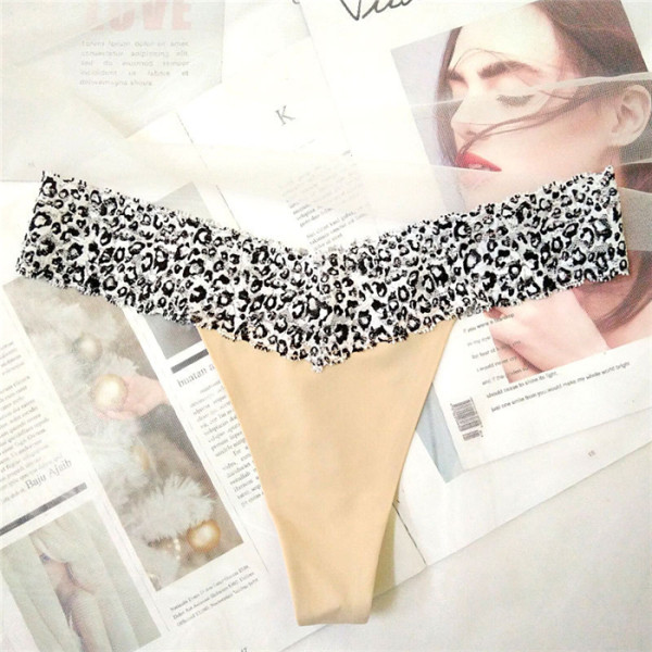 Naiste õmblusteta stringid leopardimustriga