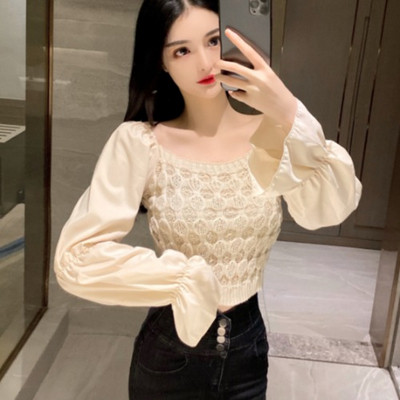 Вталена дамска блуза с широки паднали ръкави