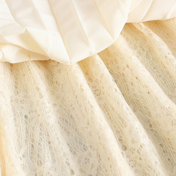 Moodne naiste topeltseelik pitsi ja kõrge vöökohaga