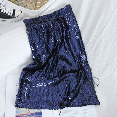 Модерна дамска пола с пайети и висока талия