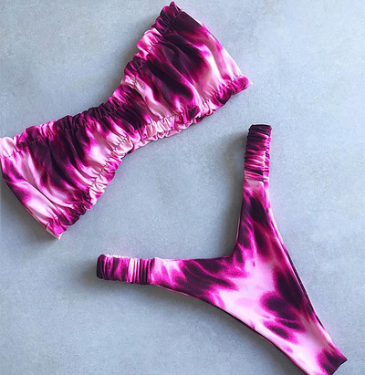 Naiste kaheosaline loomamustriga ujumistrikoo