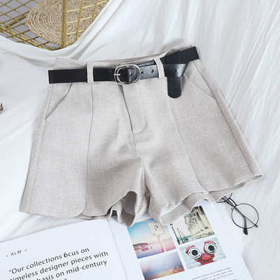 Naiste laiad laiad püksid kõrge vöö ja vööga