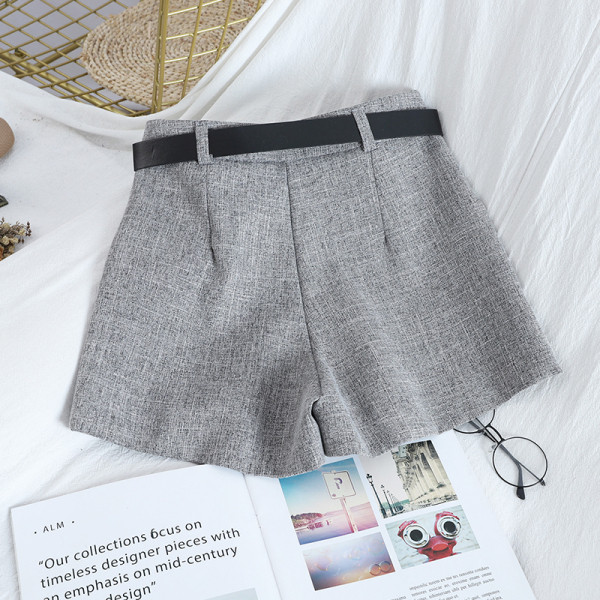 Naiste laiad laiad püksid kõrge vöö ja vööga